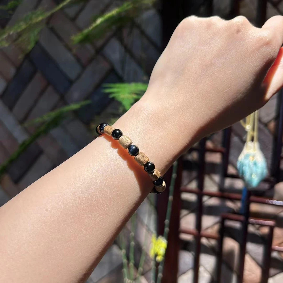 奇楠沉香手珠木变石单圈舒缓心情持久留香女款佩戴