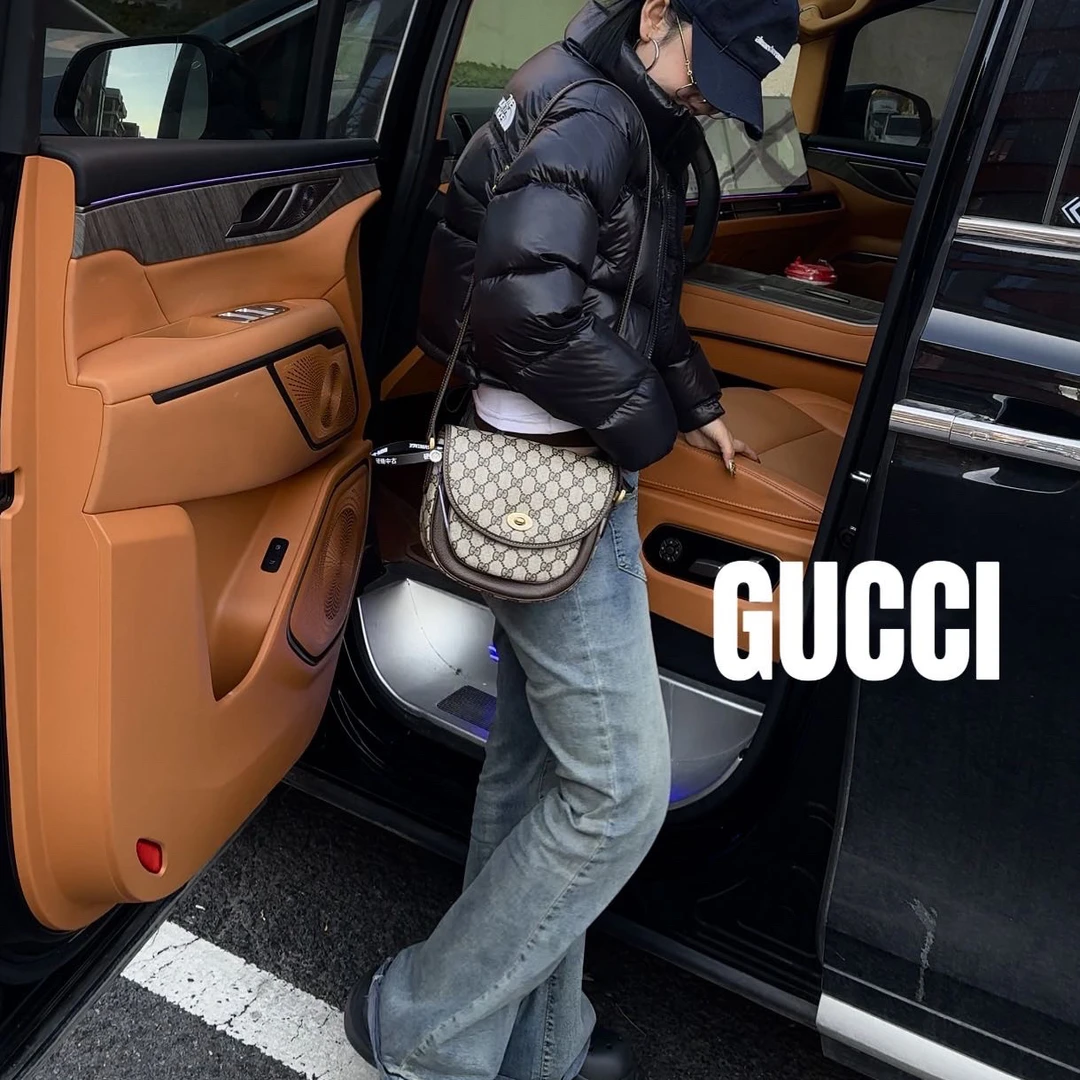 修复品619455/GUCCI/古驰 老花马鞍包