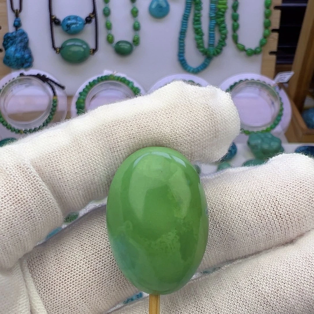 菜籽绿扁珠吊坠19.3mm兰