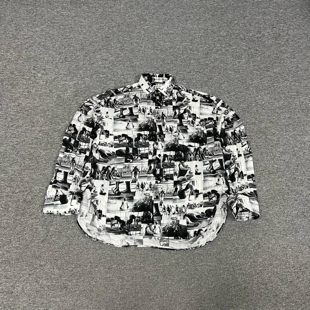 99新 Balenciaga/巴黎世家 瑜伽 短袖衬衫 36码