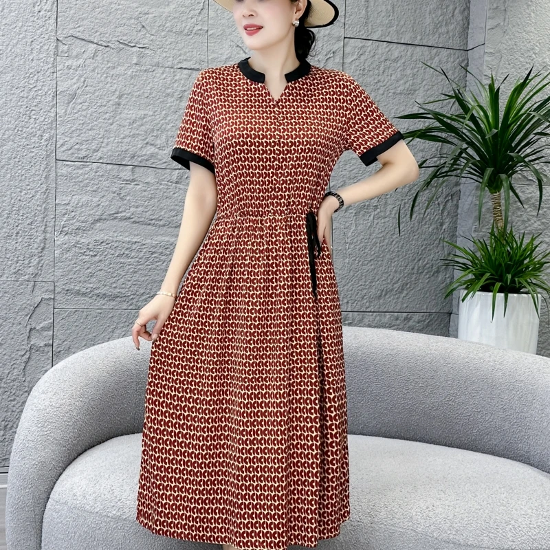 A-25039时尚有腰带连衣裙立领钱窜窜