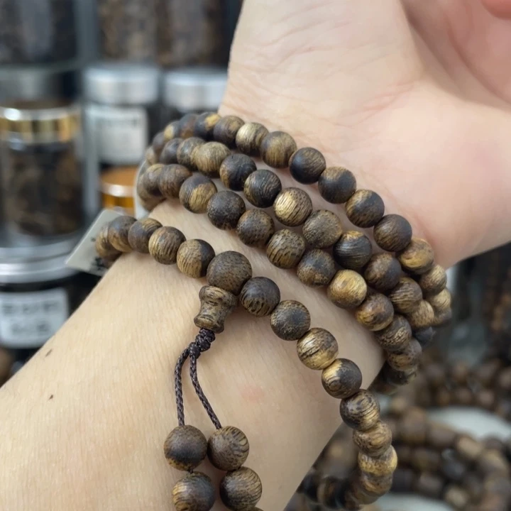 沉香沉香碎屑虎斑奇0.6圆珠多圈