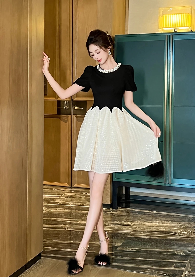 【悠姐专属】欧洲站公主连衣裙夏季小个子轻奢高级感收腰气质蓬蓬裙