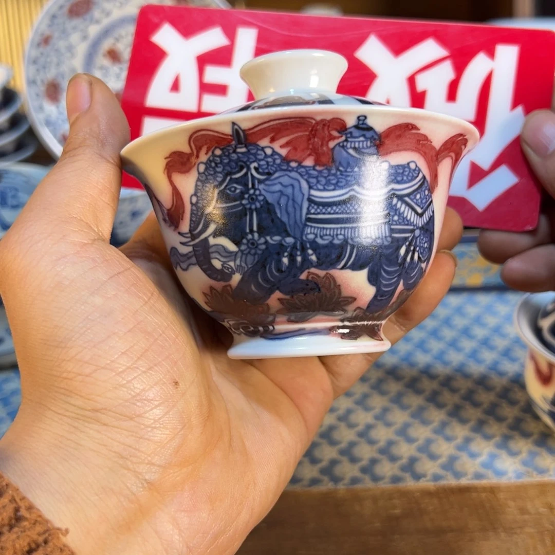 盖碗微瑕景德镇茶器百宝箱