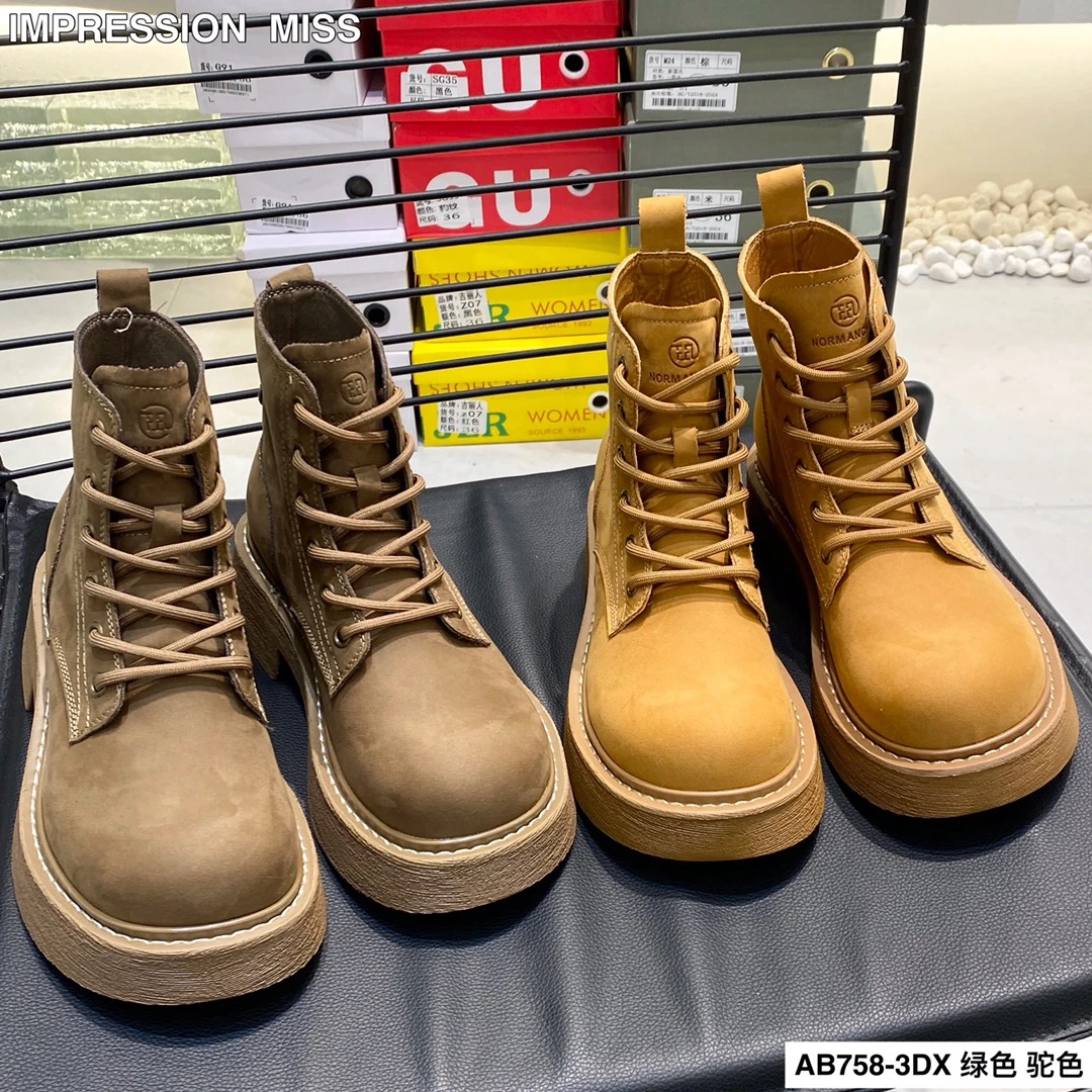 （AB758-3DX）时尚百搭罗马靴短筒靴