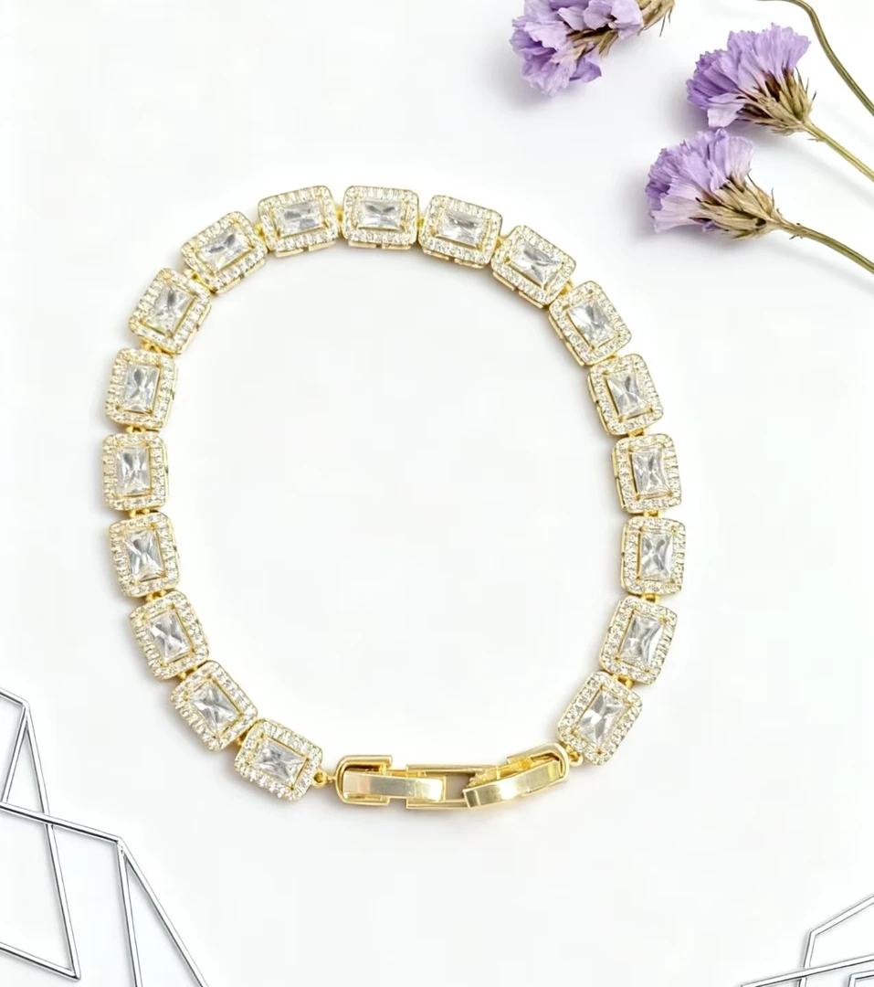 铜合金锆石手链 铜合金 锆石手链 百搭小众轻奢款 0004