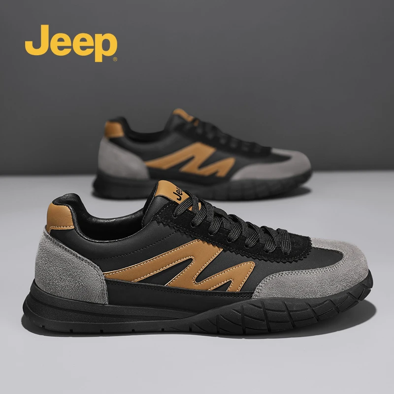 jeep吉普男鞋2025新款春秋小白运动板鞋百搭增高德训阿甘休闲潮鞋