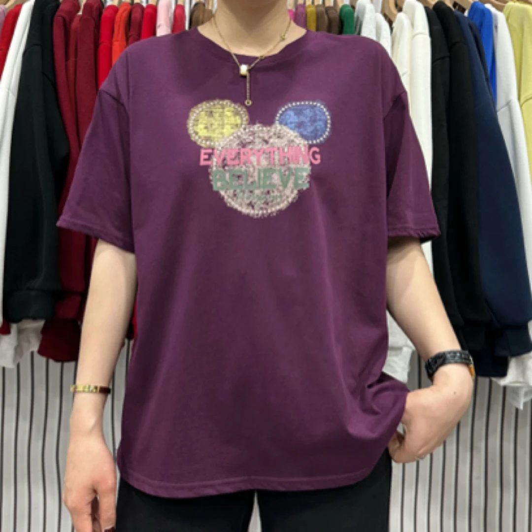 2025新款短袖印花3D圆领T恤大版潮流韩版夏季百搭