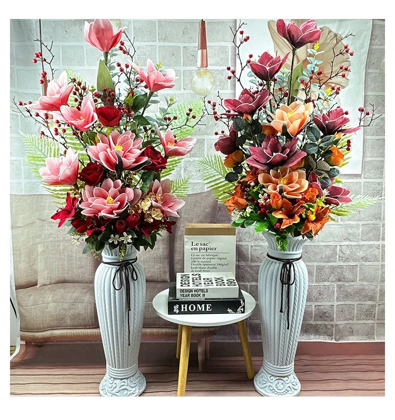 高档落地仿真花房间客厅摆件新款假花绢花酒店装饰拍照橱窗摆放花