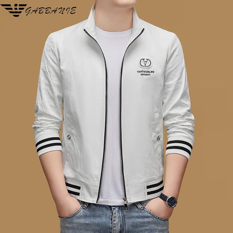 意大利品牌男士立领休闲夹克中青年时尚潮流薄款春秋季百搭外套男