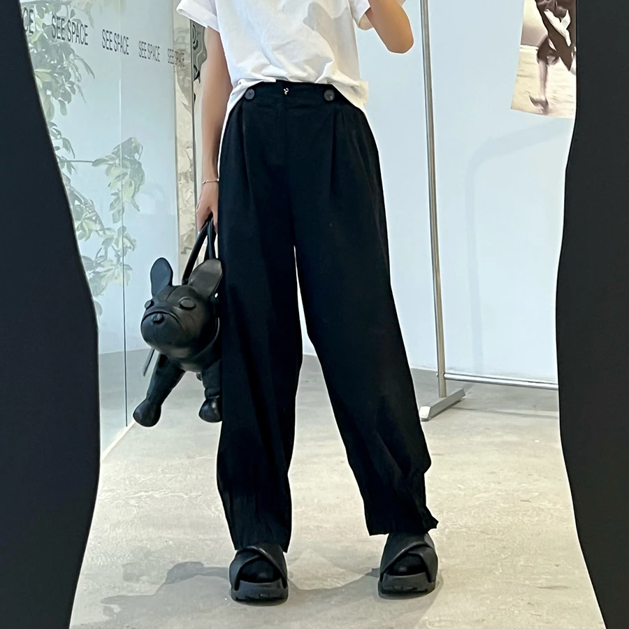 CHICHEN-《日杂少女》日杂风宽松风琴褶灯笼休闲裤