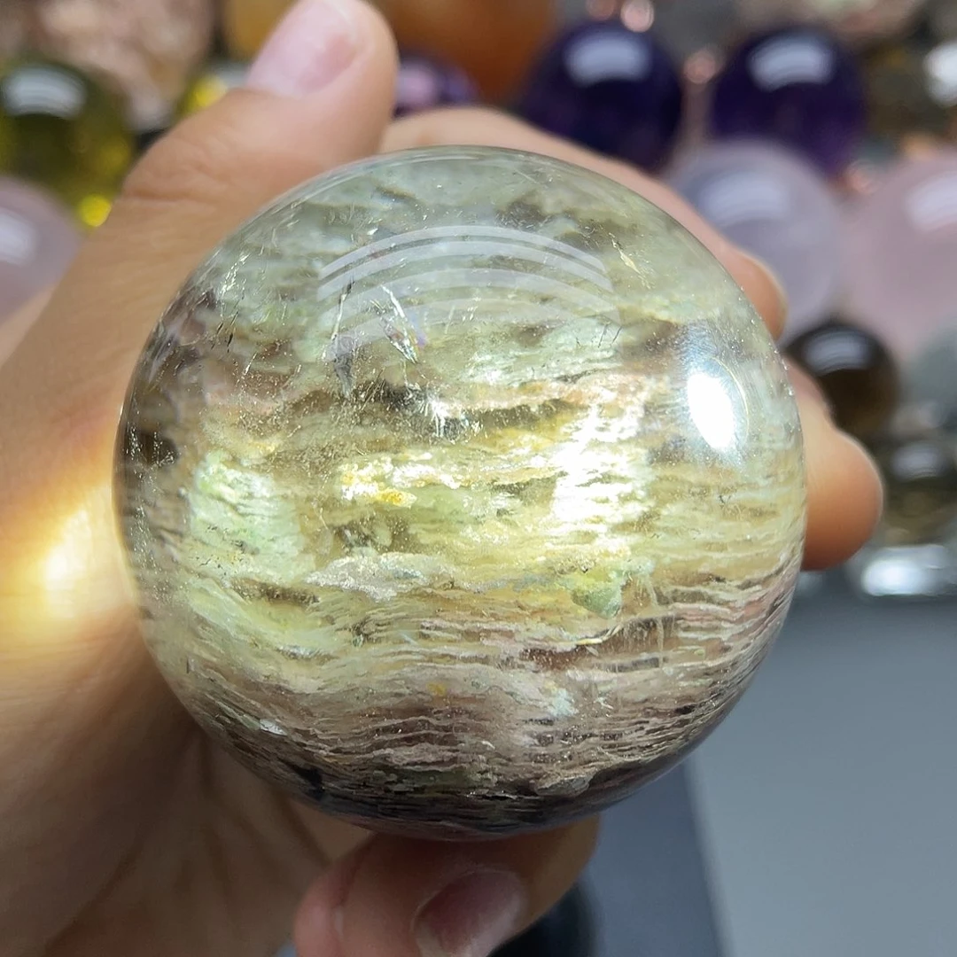 水晶珠宝半成品未镶嵌天然幽灵54.9mm