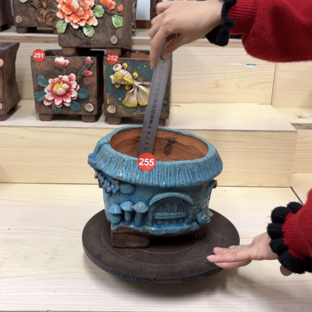 【闪购商品】紫砂花盆255号内口16外高15