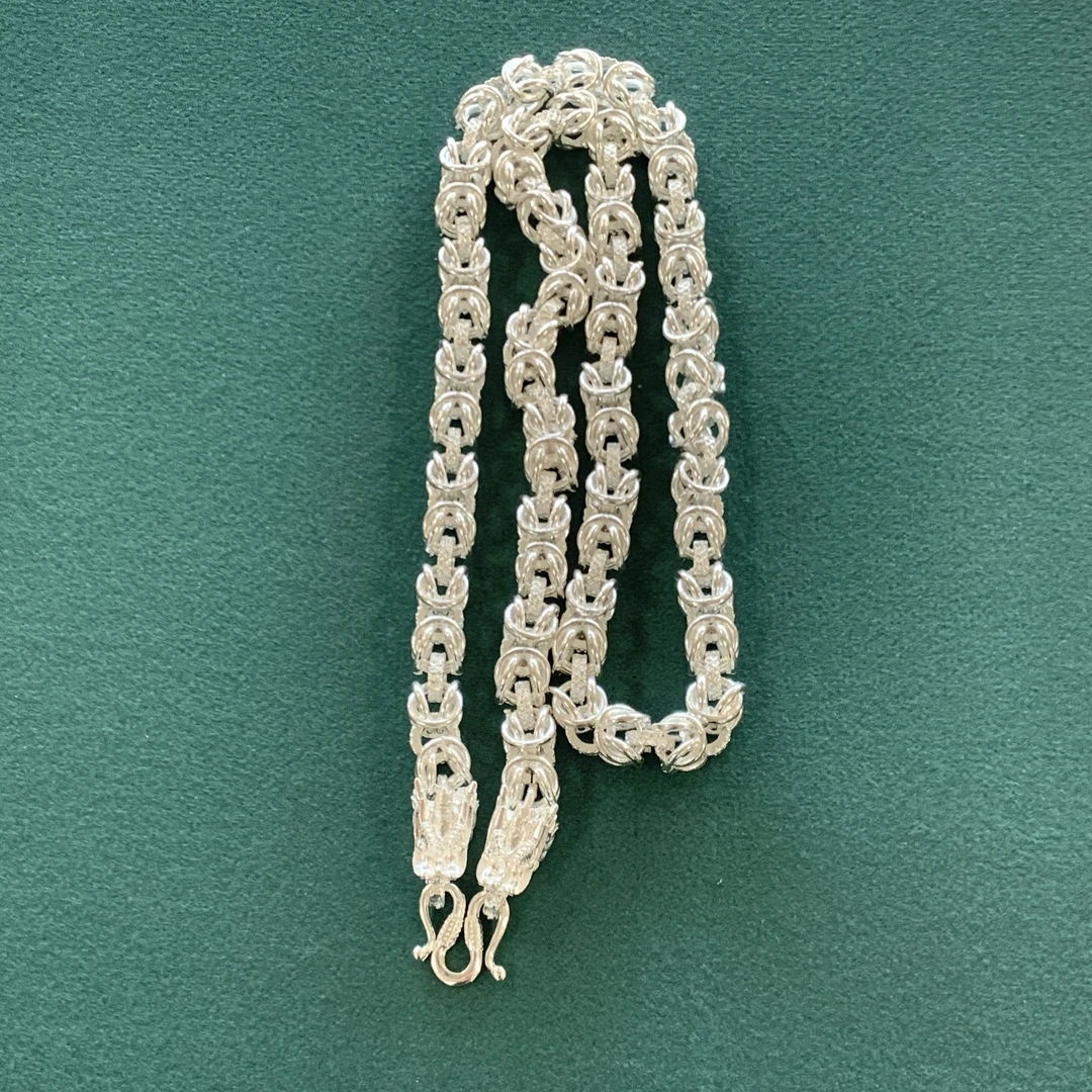 坠链均足银 足银龙头大项链水贝严选