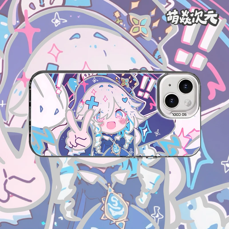 原神芙宁娜新款线条适用苹果华为VIVO小米OPPO动漫二次元手机壳