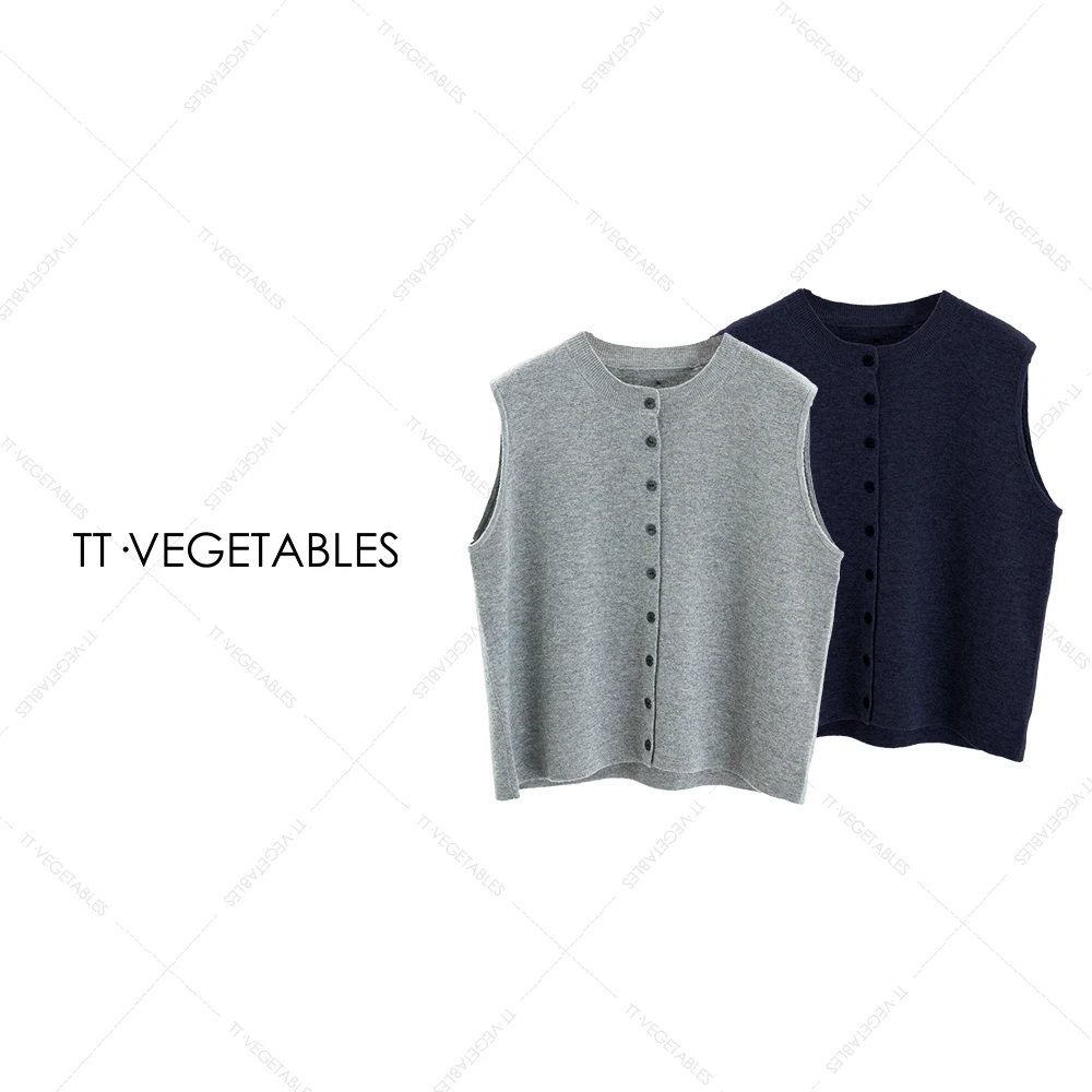 噢芬/小个子【洛织】绵羊毛日系无袖针织衫马甲叠穿坎肩背心521828