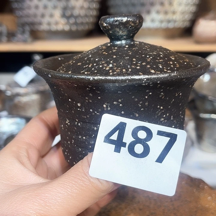 杯均*高温柴烧陶泥盖碗