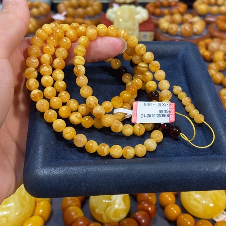 未镶嵌蜜蜡手链A***…蜜蜡