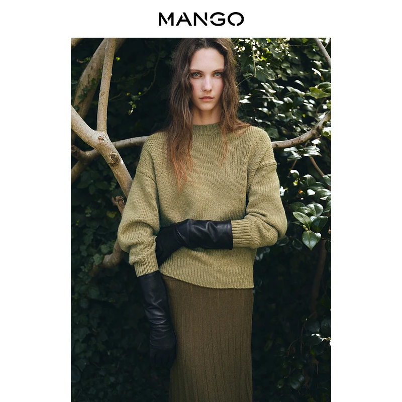 年终折扣MANGO女装毛针织衫2025冬装新款粗线针织长袖套头毛衣