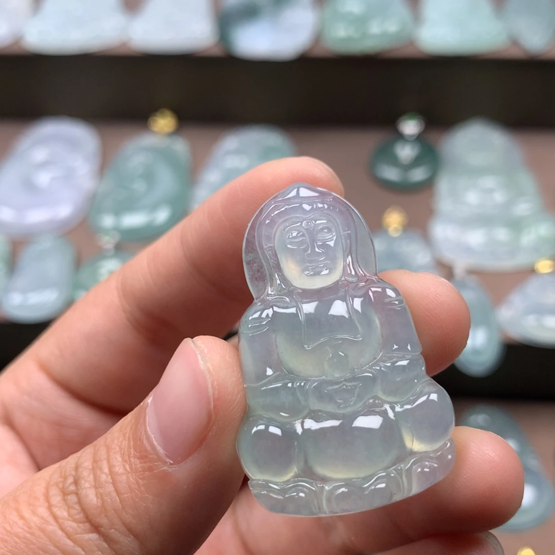 颈饰未镶嵌翡翠小*哥天然翡翠