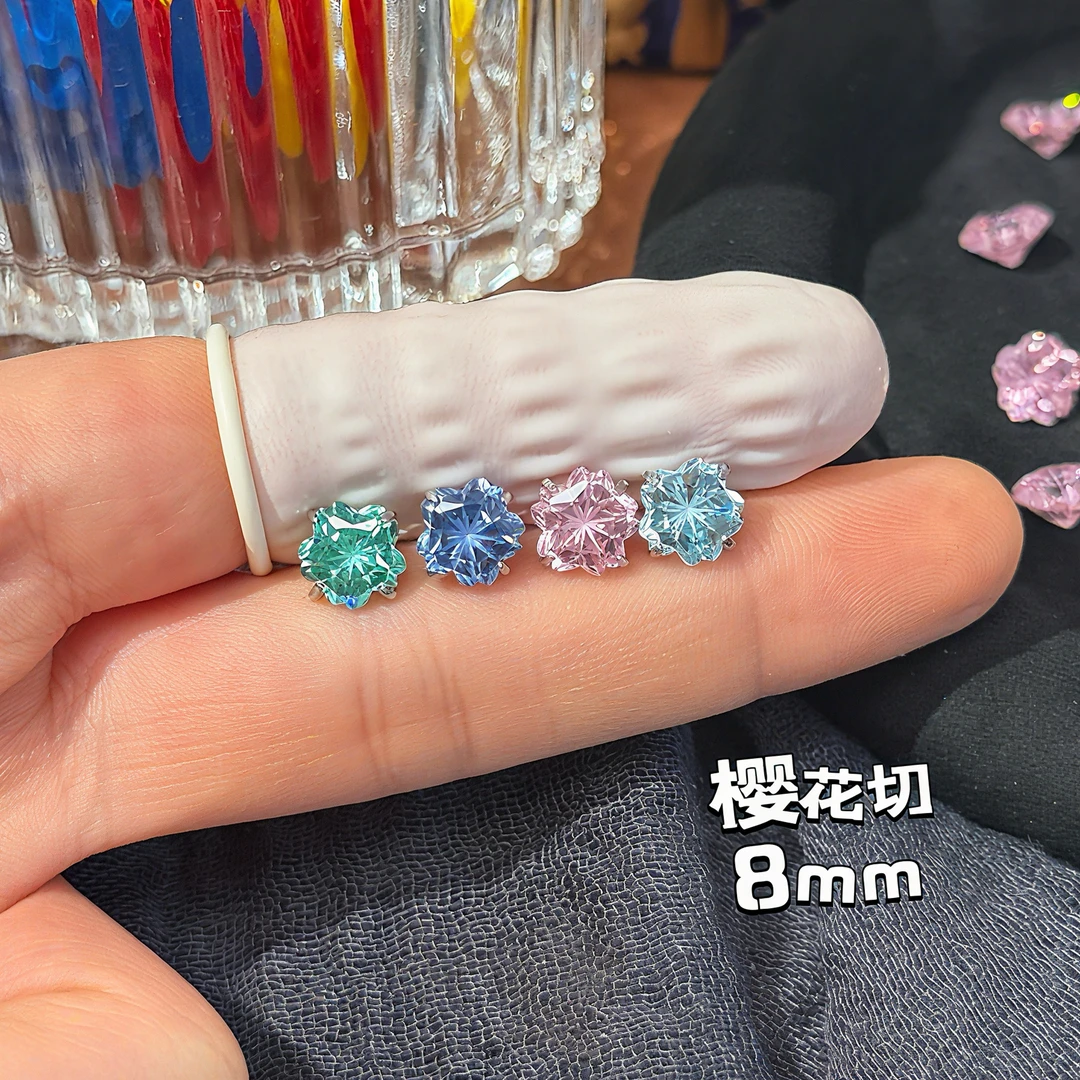 钛钢耳饰 可选杆长杆粗内螺旋樱花切雪花温柔钛钢螺丝拧耳骨钉