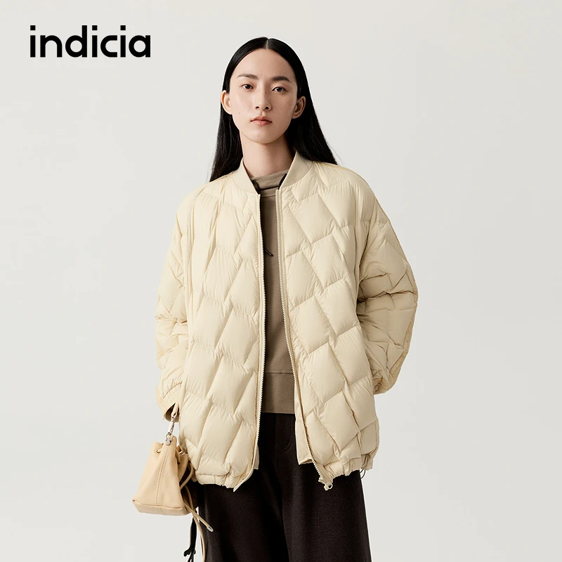 indicia标记商场同款2025冬季新款简约菱格显瘦羽绒服 F2D5YR607F