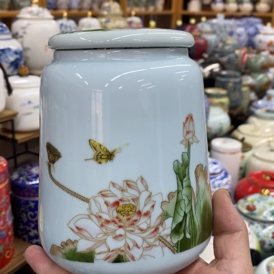 瓷片茶叶罐密封罐醒茶罐