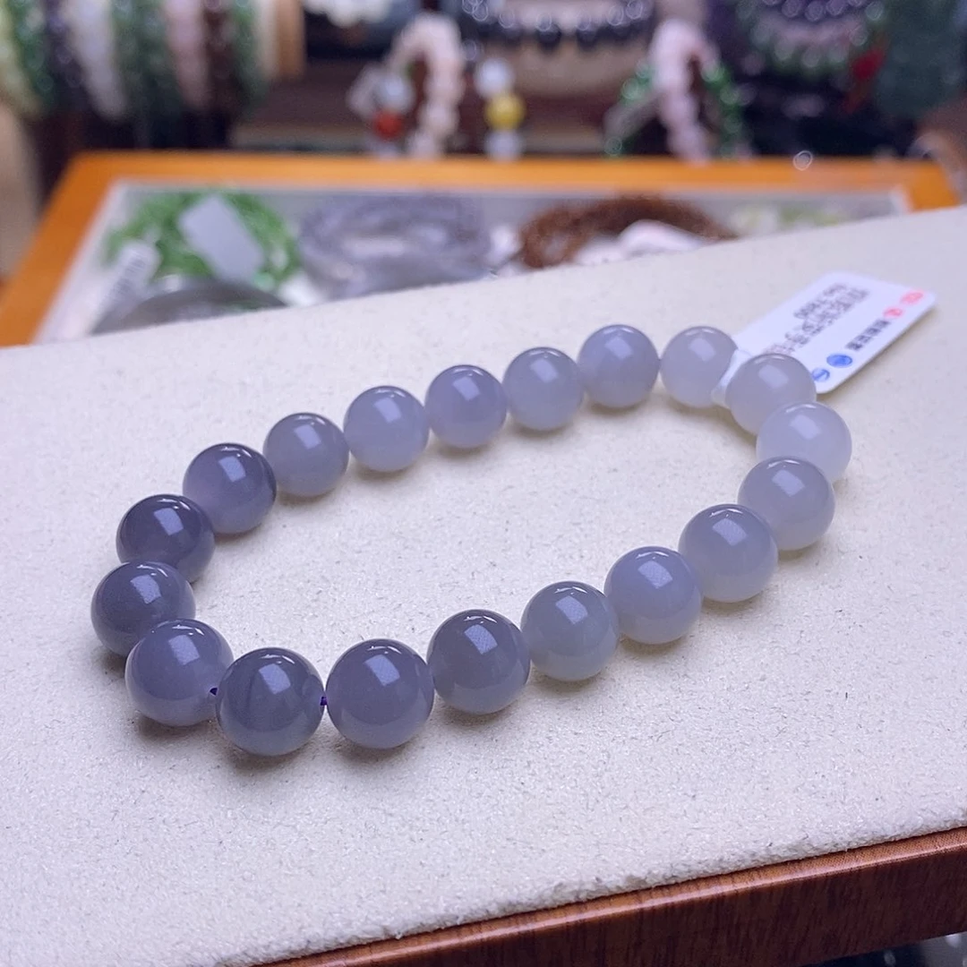 颈饰未镶嵌和田玉烟紫渐变手串9.7MM
