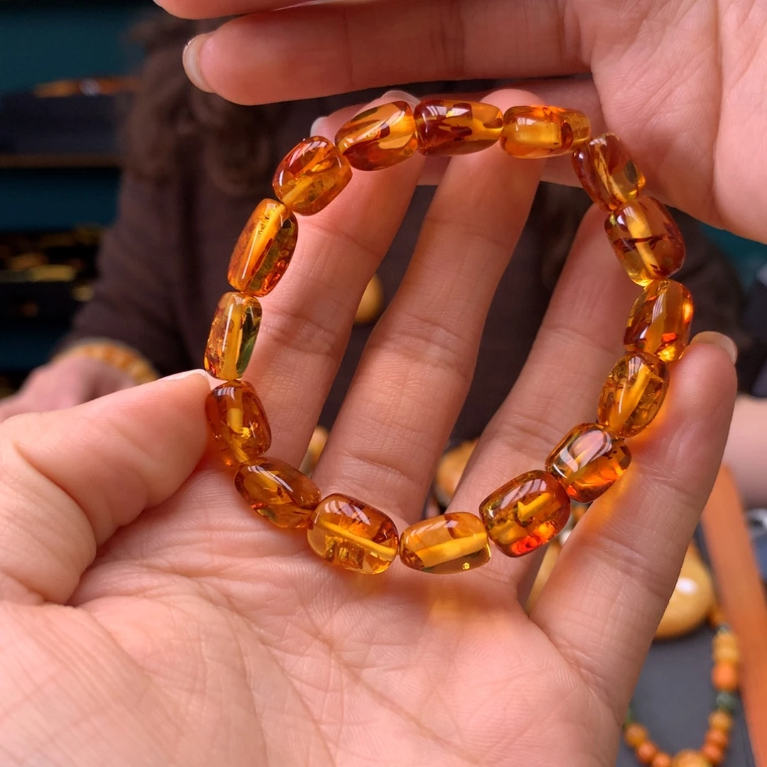 琥珀未镶嵌手串天然