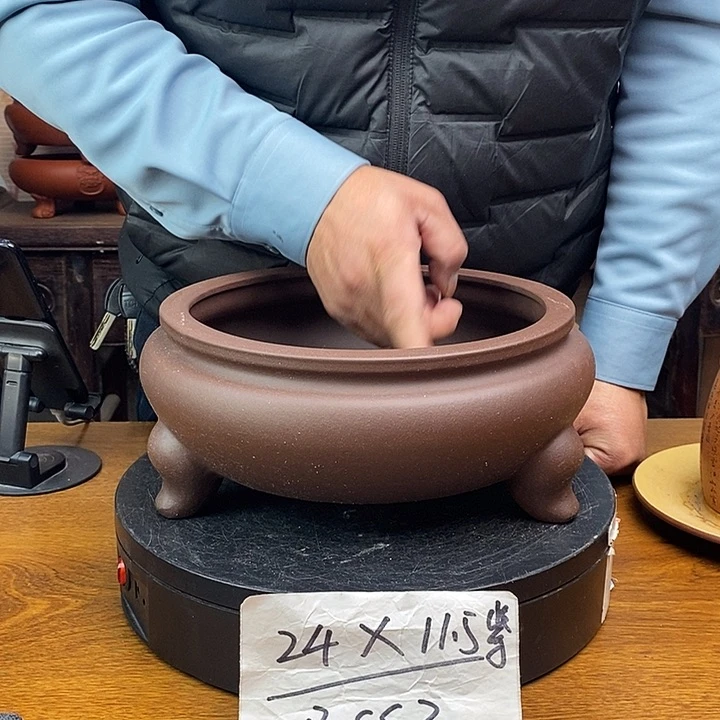 紫砂花盆货号一只SS3