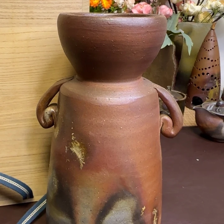 小西陶古花器备前烧