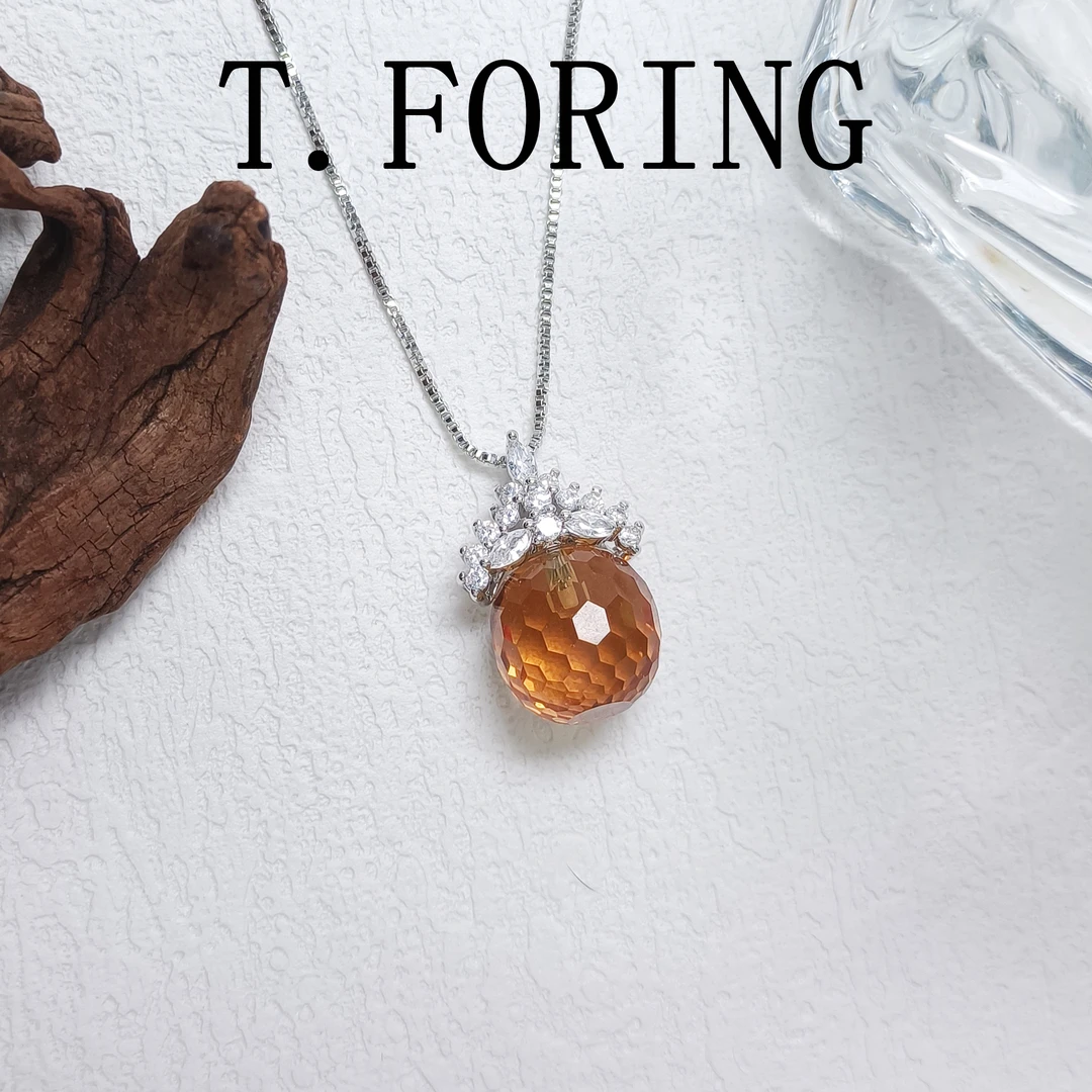 铜合金合成锆石项链 WRSS-001849【晨曦之韵】项链简约经典优雅气质