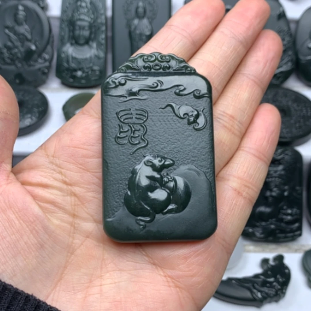 【闪购商品】和田玉颈饰未镶嵌宇**杰双面雕刻