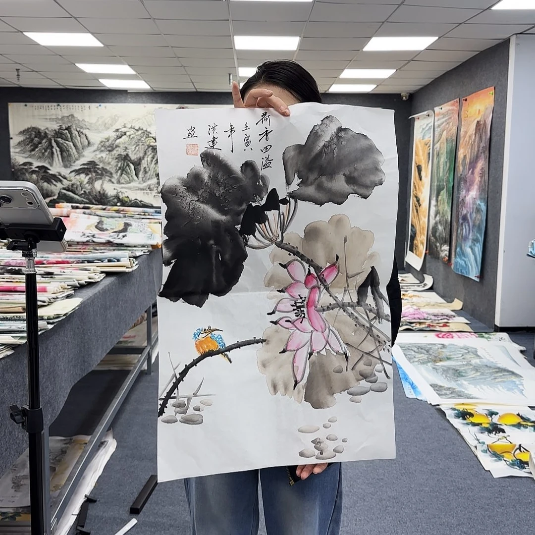 国画作品小姐姐放漏中