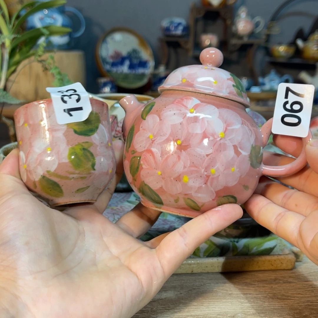 壶素浅陶瓷手工手绘