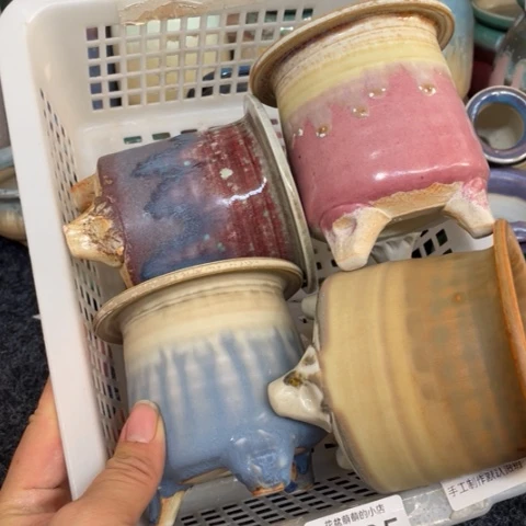 紫砂花盆微瑕335口径6,5左右