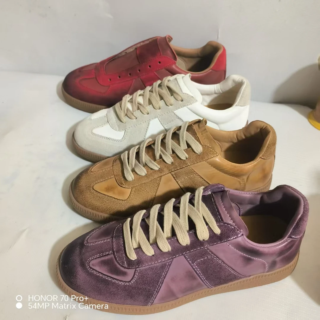 头层牛皮潮流复古脏脏鞋时尚休闲鞋德训鞋板鞋低帮运动鞋单鞋