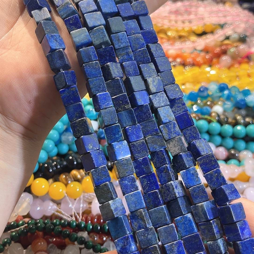 玛瑙/玉髓合金珠宝半成品青金方糖9mm