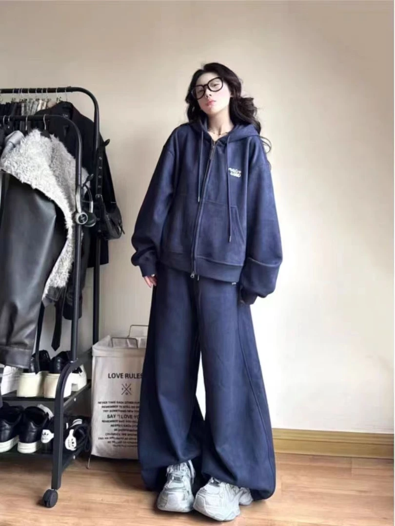 LuLu~早秋新款休闲运动套装时尚百搭网红宽松阔腿秋冬休闲