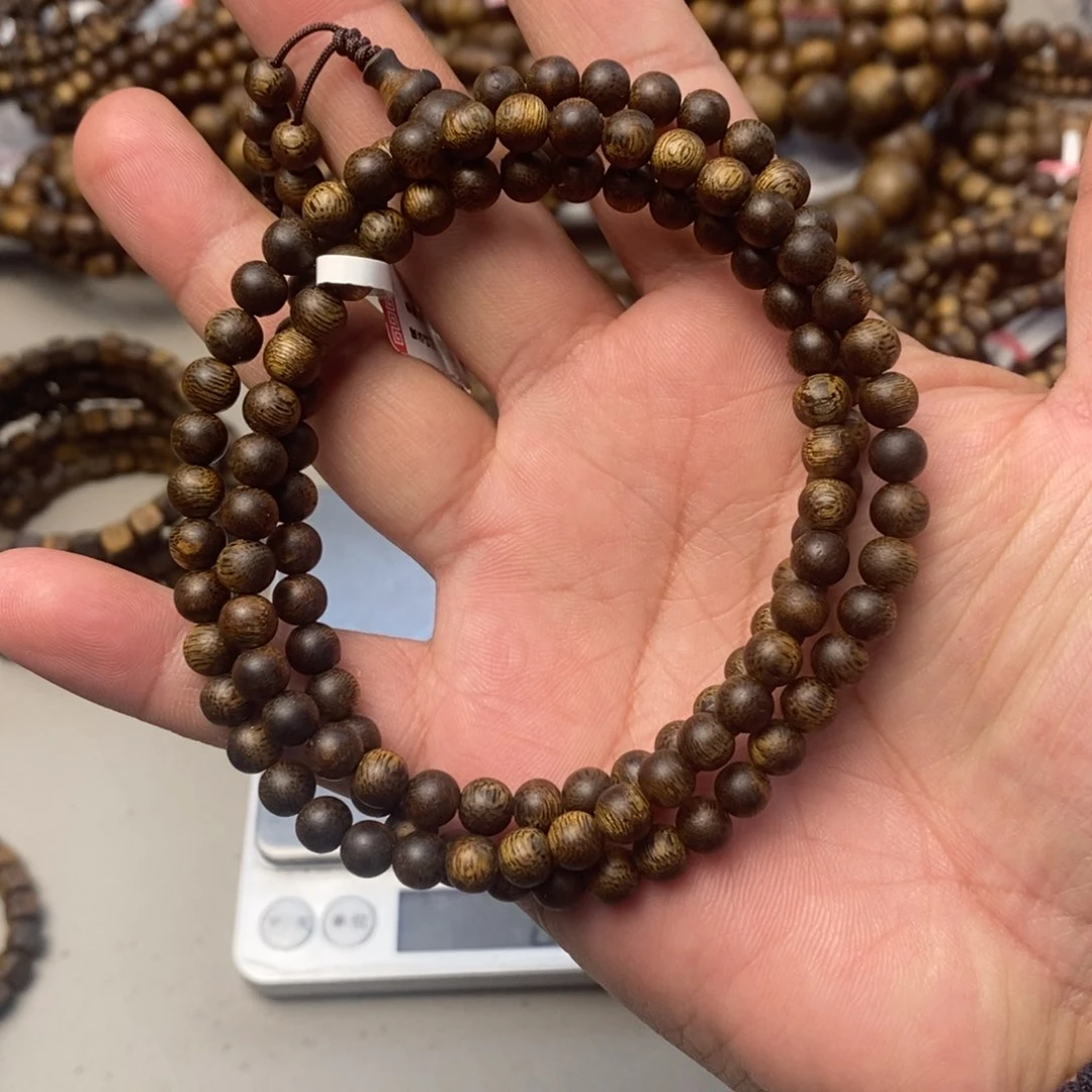 沉香手串圆珠06多圈14克多样性发一