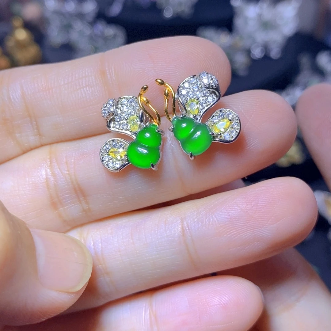 翡翠银S925镶嵌颈饰天然翡翠