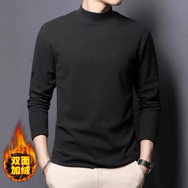 双面德绒自发热休闲百搭长袖半高领男女同款打底751