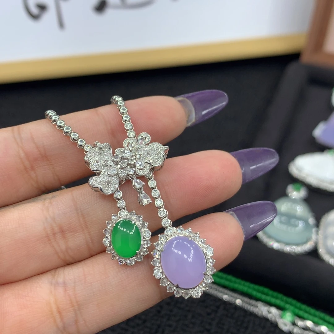 未镶嵌翡翠耳饰毛****套链