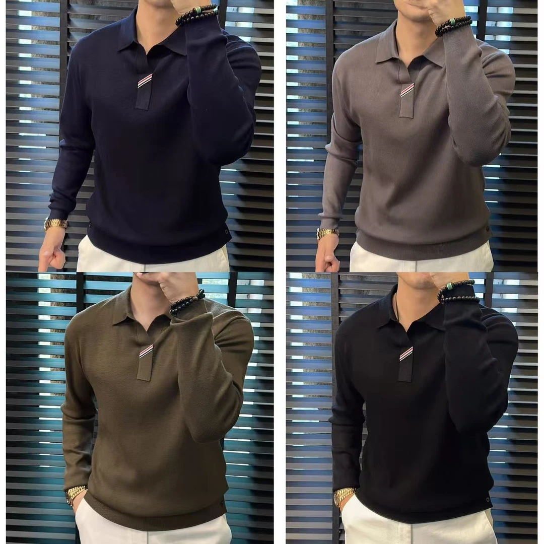 東•Dongzi 25秋季新款男士长袖翻领Polo衫5881