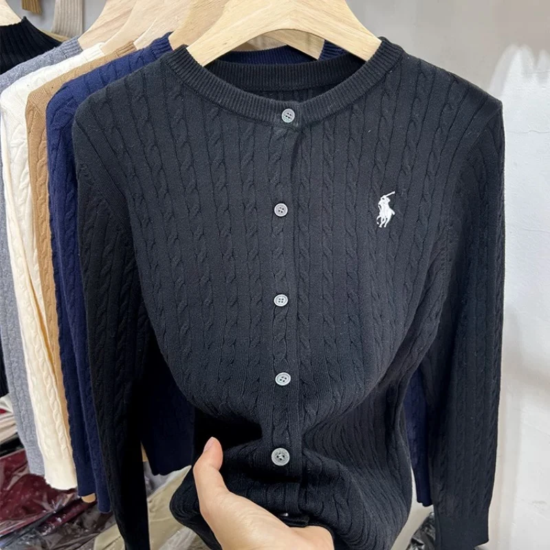 2024新款小马刺绣针织开衫