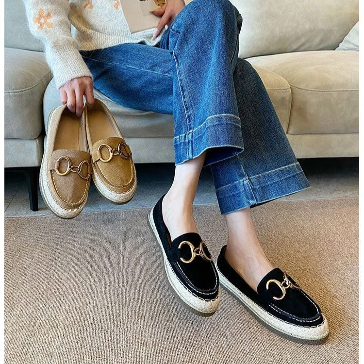 时髦爆款真皮渔夫女新款豆豆厚底渔夫鞋女款爆款2025新款