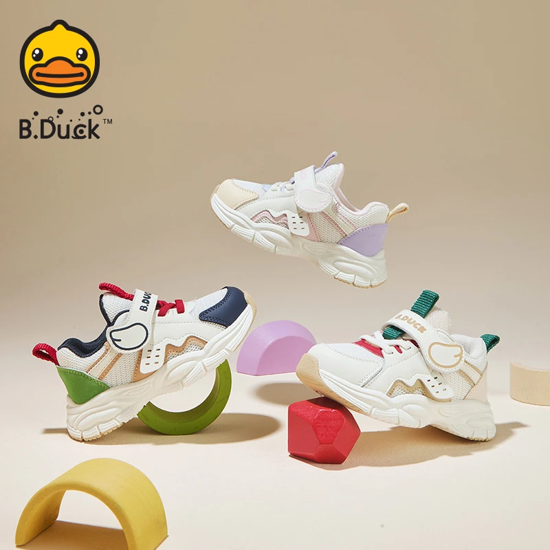 B.Duck小黄鸭童鞋男童运动鞋2024秋季新款女童宝宝鞋子软底防滑潮