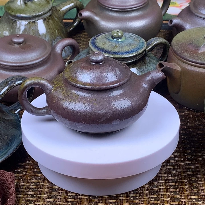 道***子茶壶紫砂裸烧矮潘