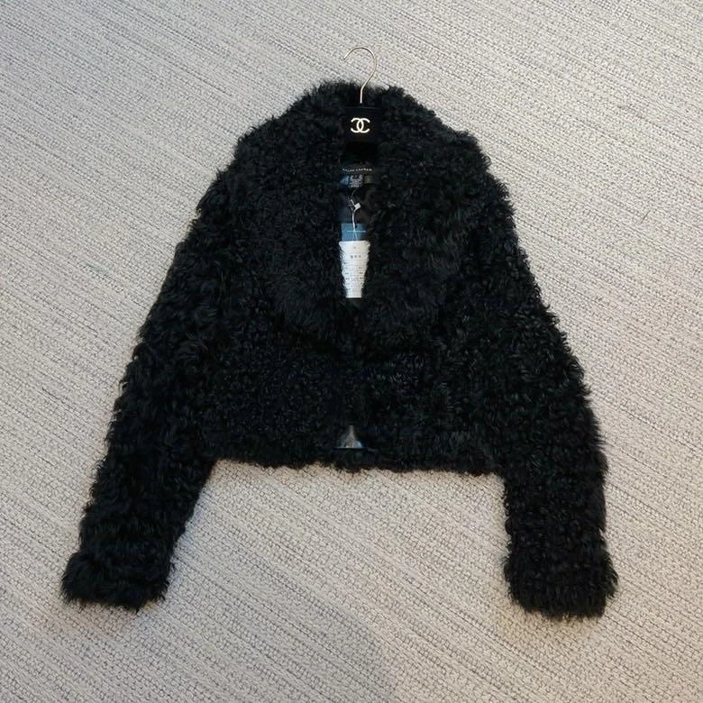 【RALPH LAUREN】#RALPH LAUREN黑色毛毛外套 2码