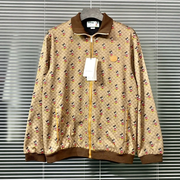 全新未使用 GUCCI/古驰 运动外套 米奇满印 徽标logo S码 k239